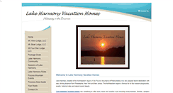Desktop Screenshot of lakeharmonyvacationhomes.com