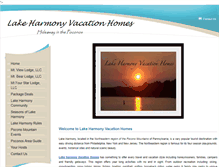 Tablet Screenshot of lakeharmonyvacationhomes.com